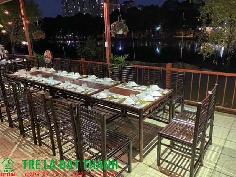 Bàn Ghế Tre Mặt Bào - BGTMB007